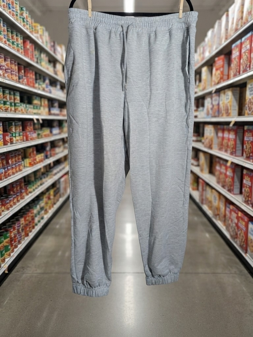 Alimens & Gentle Men's LT Gray Jogger Pants XL Polyester Elastic Drawstring